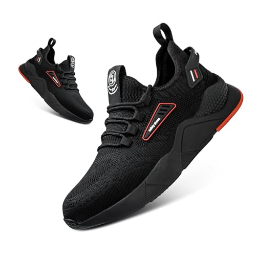 Hitmars Arbeitsschuhe Herren Damen Sicherheitsschuhe Stahlkappenschuhe Kochschuhe Bequeme Sport Küchen rutschfest Arbeit Schuhe Outdoor Schwarz EU41 von Hitmars