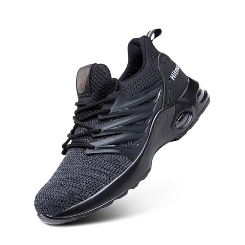 Hitmars Arbeitsschuhe Herren Sicherheitsschuhe Damen Stahlkappe S3 S1 Leicht S2 Arbeits Schuhe Stahlkappenschuhe Schutzschuhe Sicherheitsschuhe Unisex B Alles Schwarz 44 von Hitmars