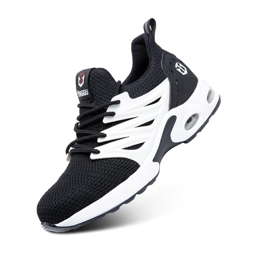 Hitmars Arbeitsschuhe Herren Sicherheitsschuhe Damen Stahlkappe S3 S1 Leicht S2 Arbeits Schuhe Stahlkappenschuhe Schutzschuhe Sicherheitsschuhe Unisex B Schwarz 44 von Hitmars