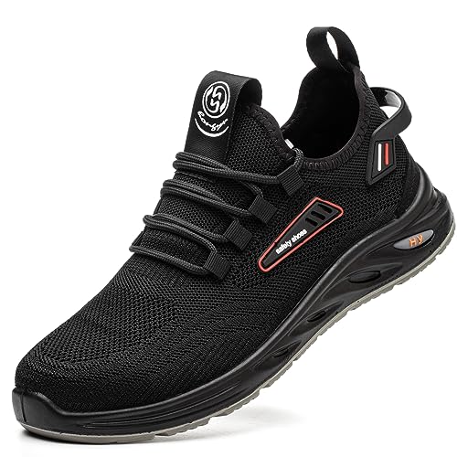 Hitmars Arbeitsschuhe Herren leicht Sicherheitsschuhe Damen Sportlich Stahlkappenschuhe Schutzschuhe Atmungsaktiv rutschfest EU46 von Hitmars