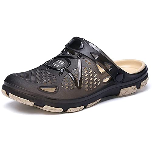 Hitmars Badeschlappen Herren Gartenclogs Clogs Badelatschen Gartenschuhe Latschen Schlappen Sandalen Hausschlappen Männer Gummi Garten Sommer Schwarz EU 40 von Hitmars