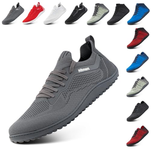 Hitmars Barfußschuhe Herren Barfuss Schuhe Damen Traillaufschuhe Minimalistische Fitnessschuhe Leicht Walkingschuhe Zero Drop Barfusslaufschuhe Grau EU 40 von Hitmars