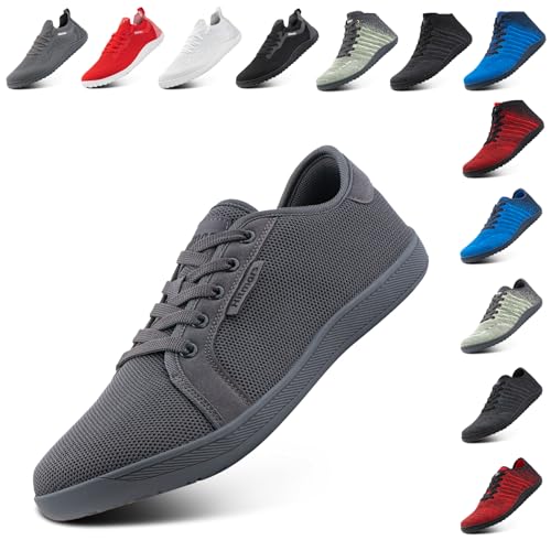 Hitmars Barfußschuhe Herren Barfuss Schuhe Damen Traillaufschuhe Minimalistische Fitnessschuhe Leicht Walkingschuhe Zero Drop Barfusslaufschuhe Grau EU 42 von Hitmars