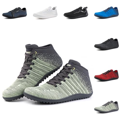 Hitmars Barfußschuhe Herren Barfussschuhe Damen Barfuss Schuhe Fitnessschuhe Unisex Traillaufschuhe Outdoor Zehenschuhe Wanderschuhe Hallenschuhe 5 Grün EU 42 von Hitmars