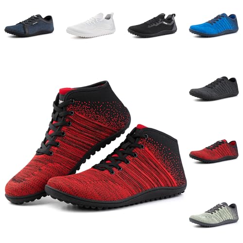 Hitmars Barfußschuhe Herren Barfussschuhe Damen Barfuss Schuhe Fitnessschuhe Unisex Traillaufschuhe Outdoor Zehenschuhe Wanderschuhe Hallenschuhe 5 Rot EU 47 von Hitmars