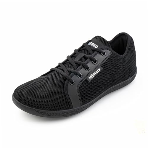 Hitmars Barfußschuhe Herren Damen Barfussschuhe Traillaufschuhe Barfuß Schuhe Zehenschuhe Trail Running Sneaker Trekkingschuhe Fitnessschuhe Unisex Schwarz 1 Größe 45 von Hitmars