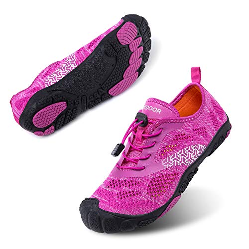 Hitmars Barfußschuhe Herren Sport Schnell Trocknend Traillaufschuhe Damen Atmungsaktiv Unisex Zehenschuhe Strandschuhe Wassersportt Lila A Größe 39 von Hitmars