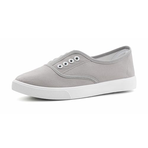 Hitmars Damen Convas Sneaker Freizeit Leicht Stoff Schuhe Low Top Keine Schnürsenkel Segeltuchschuhe Atmungsaktive Bequeme 02 Grau EU39 Hitmars Damen Convas Sneaker Freizeit Leicht Stoff Schuhe Low Top Keine Schnürsenkel Segeltuchschuhe Atmungsaktive Bequeme 02 Grau EU39 von Hitmars