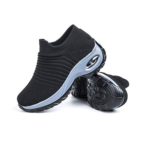Hitmars Sneakers Damen Turnschuhe Laufschuhe Sportschuhe Frauen Air Knit Mesh Atmungsaktive Leichte Luftpolster Lässig Bequem 2-Schwarz Größe 40 Hitmars Sneakers Damen Turnschuhe Laufschuhe Sportschuhe Frauen Air Knit Mesh Atmungsaktive Leichte Luftpolster Lässig Bequem 2-Schwarz Größe 40 von Hitmars