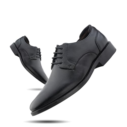 Hitmars Derby Schuhe Herren Anzugschuhe Halbschuh Lederschuhe Business Schuhe Oxford Hochzeitsschuhe Brogues Schnürhalbschuhe Formale 3-Schwarz 45 von Hitmars
