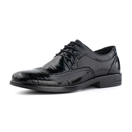 Hitmars Herren Oxford Schuhe Anzugschuhe Lederschuhe Schwarz CPG18 EU 44 von Hitmars