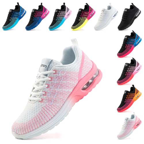 Hitmars Laufschuhe Damen Sportschuhe Turnschuhe Straßenlaufschuhe Joggingschuhe Atmungsaktiv Leichtgewichts Mesh rutschfeste Sneaker Rosa EU 37 von Hitmars