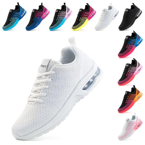 Hitmars Laufschuhe Damen Sportschuhe Turnschuhe Straßenlaufschuhe Joggingschuhe Atmungsaktiv Leichtgewichts Mesh rutschfeste Sneaker Weiß EU 39 von Hitmars
