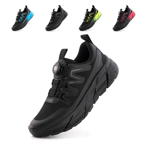 Hitmars Laufschuhe Damen Sportschuhe Turnschuhe rutschfeste Leichtgewichts Straßenlaufschuhe Sneaker Joggingschuhe Atmungsaktiv Walkingschuhe Fitness Schuhe F1 Schwarz 42 EU von Hitmars