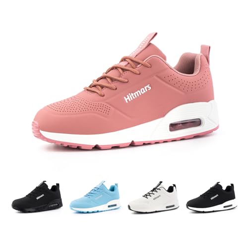 Hitmars Laufschuhe Damen Turnschuhe Luftpolster Sportschuhe Leicht Sneaker Atmungsaktiv Joggingschuhe Walkingschuhe Straßenlaufschuhe rutschfest Fitness Running Rosa EU 40 von Hitmars