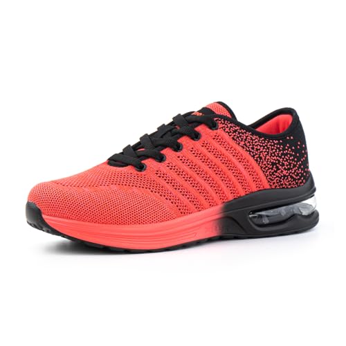 Hitmars Laufschuhe Damen Turnschuhe Sportschuhe Joggingschuhe Straßenlaufschuhe Outdoor Fitness Atmungsaktiv Leichte Freizeitschuhe Sneaker Damen Rot MN1 Größe 41EU von Hitmars