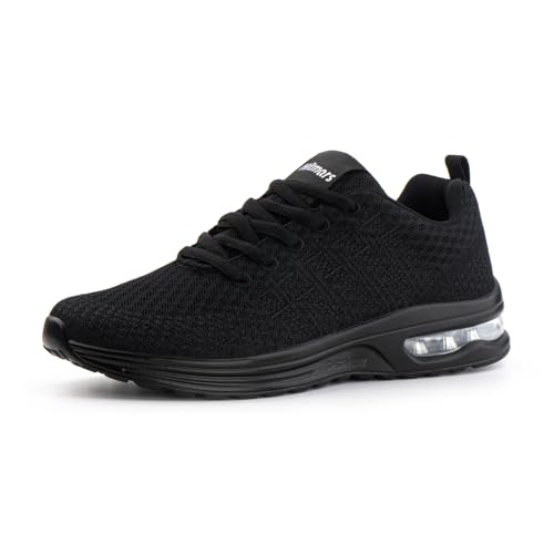 Hitmars Laufschuhe Damen Turnschuhe Sportschuhe Joggingschuhe Straßenlaufschuhe Outdoor Fitness Atmungsaktiv Leichte Freizeitschuhe Sneaker Damen Schwarz MN2 Größe 41EU von Hitmars