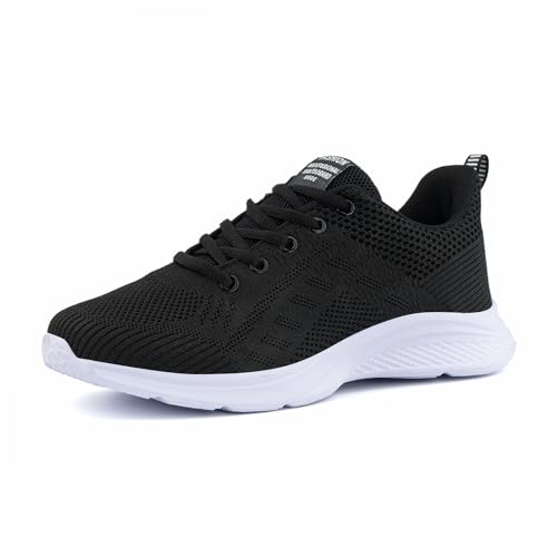 Hitmars Laufschuhe Damen Turnschuhe Sportschuhe Sneaker Dämpfung Joggingschuhe Frauen Leichte Straßenlaufschuhe mit Luftkissen 1 3 Schwarz 39 von Hitmars