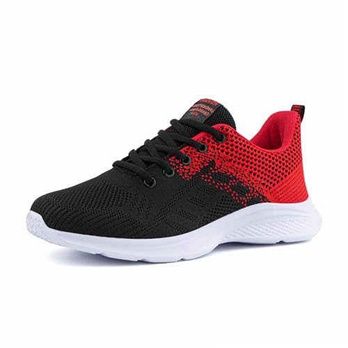 Hitmars Laufschuhe Damen Turnschuhe Sportschuhe Sneaker Dämpfung Joggingschuhe Frauen Leichte Straßenlaufschuhe mit Luftkissen 3 Rot 40 von Hitmars
