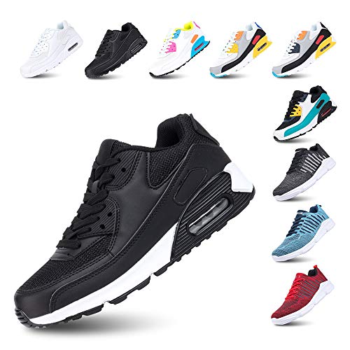 Hitmars Laufschuhe Herren Damen Turnschuhe Licht Dämpfung Air Sportschuhe rutschfest Atmungsaktiv Fitness Sneakers E-SchwarzWeiss 43 von Hitmars
