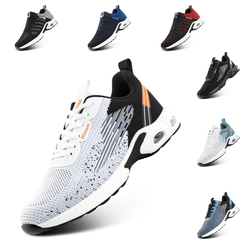 Hitmars Laufschuhe Herren Sportschuhe Luftpolster Turnschuhe rutschfeste Atmungsaktiv Leichtgewichts Straßenlaufschuhe Sneaker Joggingschuhe Walkingschuhe Fitness Schuhe Schwarz 43 EU von Hitmars
