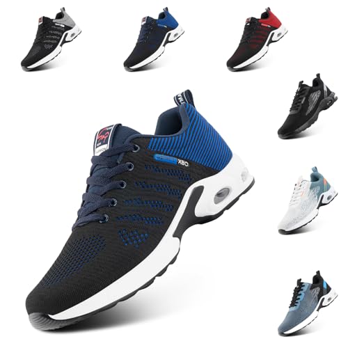 Hitmars Laufschuhe Herren Sportschuhe Luftpolster Turnschuhe rutschfeste Leichtgewichts Straßenlaufschuhe Sneaker Joggingschuhe Atmungsaktiv Walkingschuhe Fitness Schuhe Blau 42 EU von Hitmars