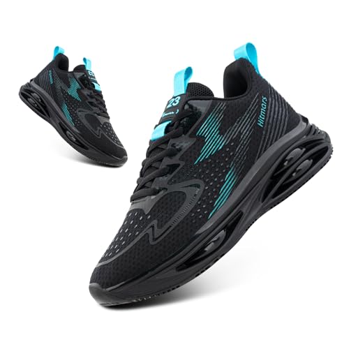 Hitmars Laufschuhe Herren Turnschuhe Sportschuhe Sneaker Tennisschuhe Running Shoes Fitnessschuhe Joggingschuhe Trainers Leichte Schwarz Grün EU 44 von Hitmars