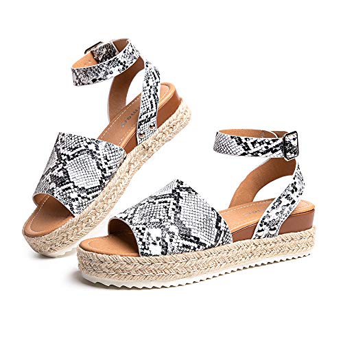 Hitmars Sandalen Damen Plateau Espadrilles Keilabsatz Frauen Römisch Offener Zeh Knöchel Schnalle Gladiator Strand Riemchensandalen Absatz 5.6cm 1-Python EU43 Hitmars Sandalen Damen Plateau Espadrilles Keilabsatz Frauen Römisch Offener Zeh Knöchel Schnalle Gladiator Strand Riemchensandalen Absatz 5.6cm 1-Python EU43 von Hitmars