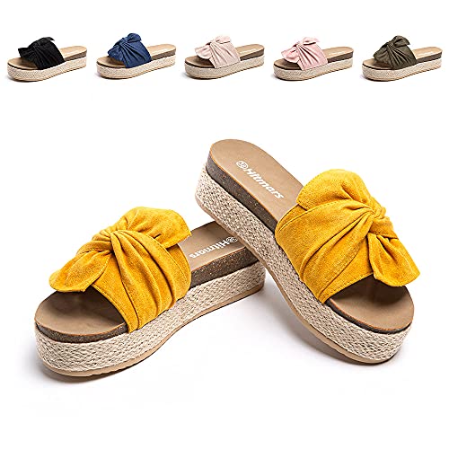Hitmars Sandalen Damen Plateau Pantoletten Keilabsatz Espadrilles Sommer Strand Frauen Offener Zeh Hausschuhe 5.3cm AO1-Gelb EU40 Hitmars Sandalen Damen Plateau Pantoletten Keilabsatz Espadrilles Sommer Strand Frauen Offener Zeh Hausschuhe 5.3cm AO1-Gelb EU40 von Hitmars