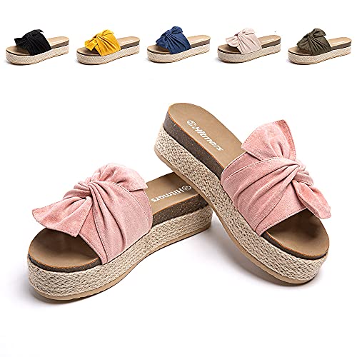 Hitmars Sandalen Damen Plateau Pantoletten Keilabsatz Espadrilles Sommer Strand Frauen Offener Zeh Hausschuhe 5.3cm AO1-Rosa EU42 Hitmars Sandalen Damen Plateau Pantoletten Keilabsatz Espadrilles Sommer Strand Frauen Offener Zeh Hausschuhe 5.3cm AO1-Rosa EU42 von Hitmars