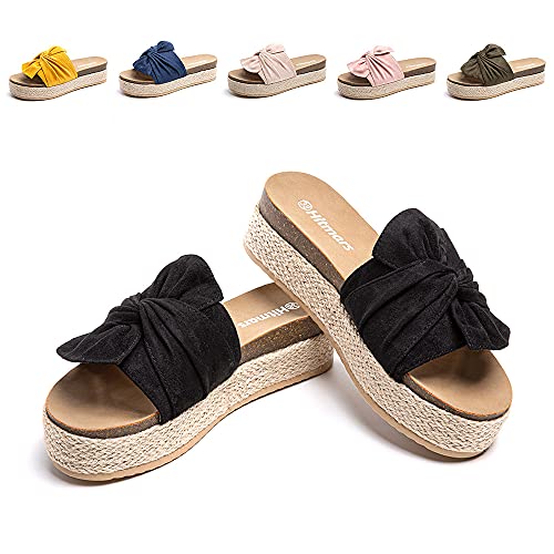 Hitmars Sandalen Damen Plateau Pantoletten Keilabsatz Espadrilles Sommer Strand Frauen Offener Zeh Hausschuhe 5.3cm AO1-Schwarz EU39 Hitmars Sandalen Damen Plateau Pantoletten Keilabsatz Espadrilles Sommer Strand Frauen Offener Zeh Hausschuhe 5.3cm AO1-Schwarz EU39 von Hitmars