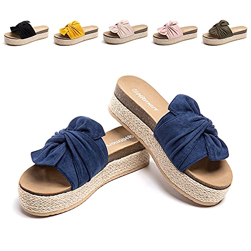 Hitmars Sandalen Damen Plateau Pantoletten Keilabsatz Espadrilles Sommer Strand Offener Zeh Hausschuhe 5.3cm AO1-Blau-2 EU39 Hitmars Sandalen Damen Plateau Pantoletten Keilabsatz Espadrilles Sommer Strand Offener Zeh Hausschuhe 5.3cm AO1-Blau-2 EU39 von Hitmars
