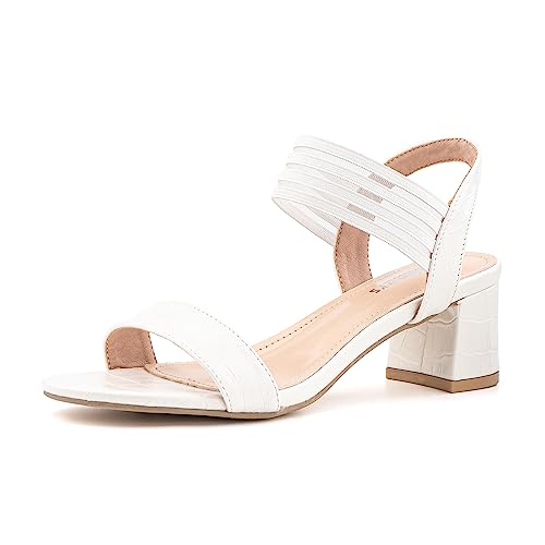 Hitmars Sandalen Damen mit Absatz Sandaletten Elegant Sommerschuhe Blockabsatz Absatzschuhe Frauen Mode Keilsandalen SM20 Beige 39 von Hitmars