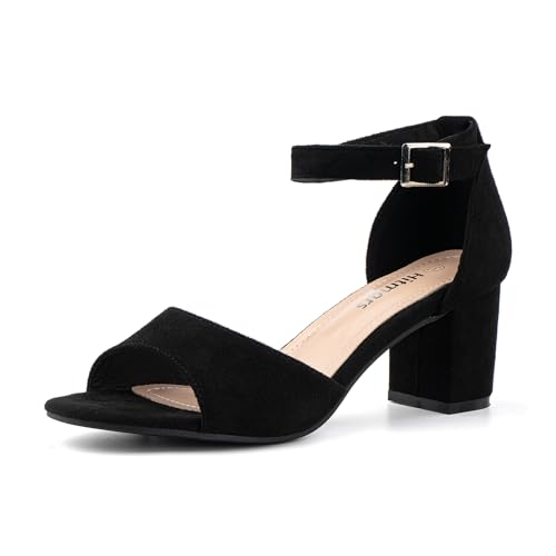 Hitmars Sandalen Damen mit Absatz Sandaletten Elegant Sommerschuhe Blockabsatz Absatzschuhe Frauen Mode Keilsandalen SM22 Schwarz 37 von Hitmars