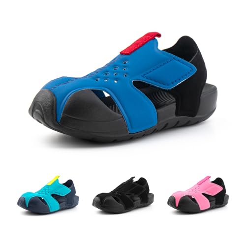Hitmars Sandalen Kinder Sommer Sandalen Für Jungen Mädchen Kindersandalen Aquaschuhe Kinder Strandschuhe mit Klettverschluss Blau EU 26 von Hitmars