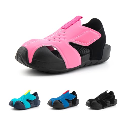 Hitmars Sandalen Kinder Sommer Sandalen Für Jungen Mädchen Kindersandalen Aquaschuhe Kinder Strandschuhe mit Klettverschluss Rosa EU 22 von Hitmars