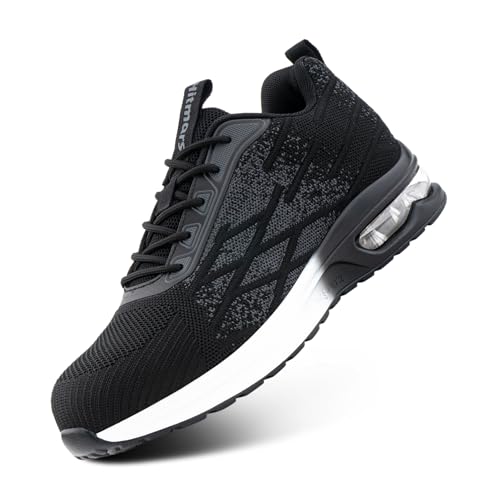 Hitmars Sicherheitsschuhe Herren Arbeitsschuhe Damen Leicht Stahlkappenschuhe S3 S1 S2 Schutzschuhe Arbeitsschutzschuhe Stahlkappe Sneaker Unisex C Grau EU41 von Hitmars