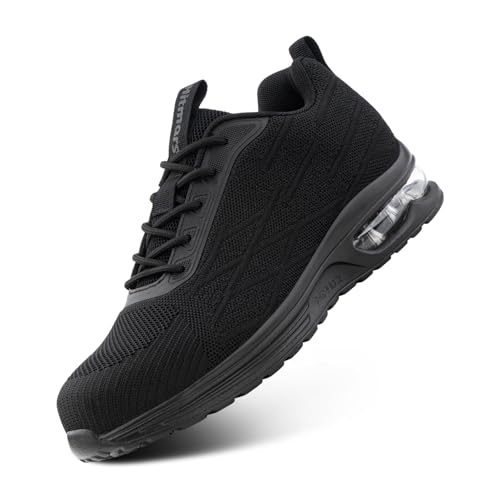 Hitmars Sicherheitsschuhe Herren Arbeitsschuhe Damen Leicht Stahlkappenschuhe S3 S1 S2 Schutzschuhe Arbeitsschutzschuhe Stahlkappe Sneaker Unisex C Schwarz EU37 von Hitmars