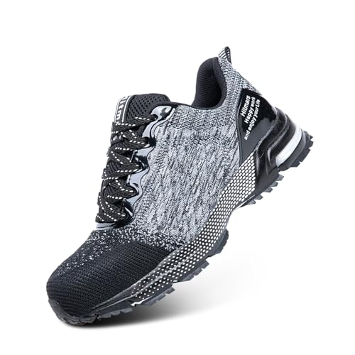Hitmars Sicherheitsschuhe Herren Arbeitsschuhe Damen S3 Leicht S1 Stahlkappe Schutzschuhe Arbeitsschutzschuhe Stahlkappenschuhe Arbeitsschuhe Unisex A Grau 41 von Hitmars