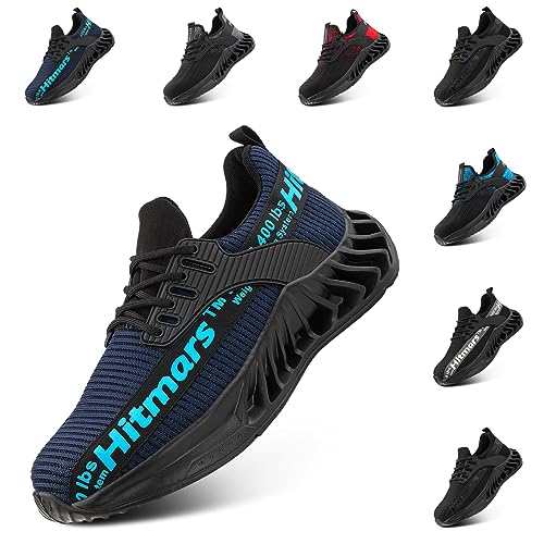 Hitmars Sicherheitsschuhe Herren Arbeitsschuhe Damen Stahlkappe s3 Leicht s1 Schutzschuhe Sicherheitsschuhe Unisex Arbeits Schuhe Stahlkappenschuhe 2 Blau EU 38 von Hitmars