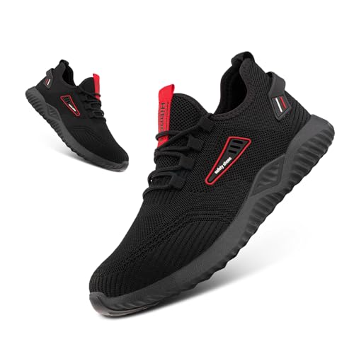Hitmars Sicherheitsschuhe Herren Arbeitsschuhe Damen Stahlkappenschuhe Kochschuhe Bequeme Sport Küchen rutschfest Arbeit Schuhe Outdoor Schwarz EU36 von Hitmars