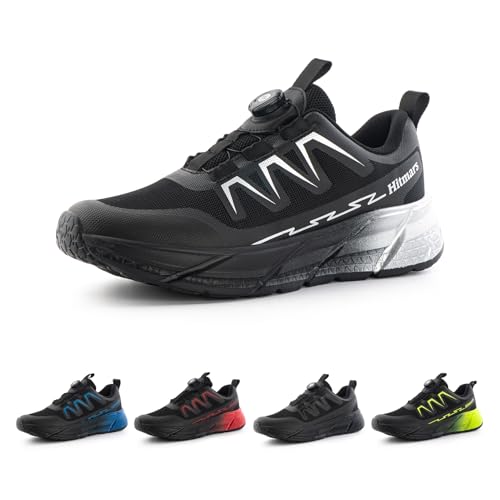 Hitmars Sneaker Sportschuhe Herren Laufschuhe Turnschuhe Straßenlaufschuhe Joggingschuhe Leichtgewichts Mesh Drehknopf rutschfeste Ugr830 Grau EU 45 von Hitmars