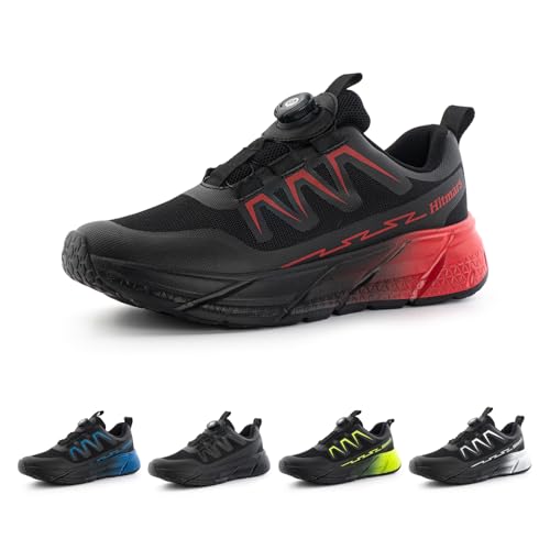 Hitmars Sneaker Sportschuhe Herren Laufschuhe Turnschuhe Straßenlaufschuhe Joggingschuhe Leichtgewichts Mesh Drehknopf rutschfeste Ugr830 Rot EU 43 von Hitmars