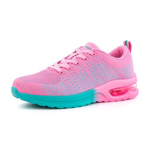 Hitmars Sportschuhe Damen Turnschuhe Laufschuhe Running Sneaker Sport Schuhe Frauen Straßenlaufschuhe Luftkissen Atmungsaktiv Gym Tennis Rosa 38 von Hitmars
