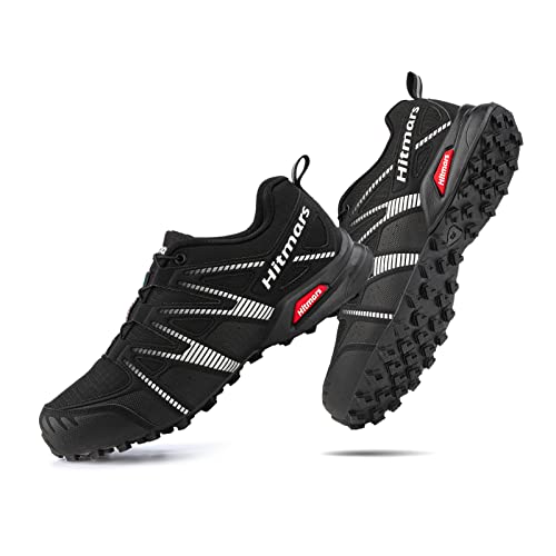 Hitmars Trailrunning Schuhe Herren Männer Trail Running Traillaufschuhe Damen Wanderschuhe Trekkingschuhe Unisex Laufschuhe Schwarz-Weiss EU 45 von Hitmars