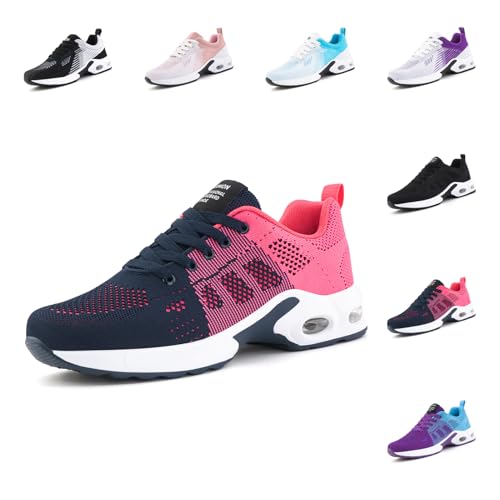 Hitmars Laufschuhe Damen Sportschuhe Turnschuhe Frauen Luftpolster Leicht Straßenlaufschuhe Stoßdämpfend Sneaker Atmungsaktiv rutschfest Fitness Running Outdoor UDI1-Rot EU41 von Hitmars