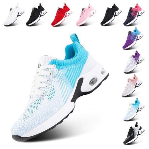 Hitmars Turnschuhe Damen Sportschuhe Sneaker Laufschuhe Tennisschuhe Fitnessschuhe Joggingschuhe Running-Schuhe Leichte Atmungsaktiv Blau EU 38 von Hitmars