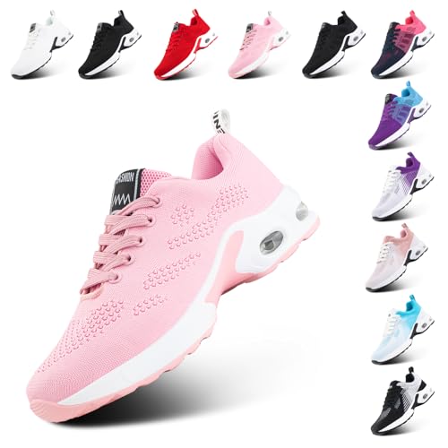Hitmars Turnschuhe Damen Sportschuhe Sneaker Laufschuhe Tennisschuhe Fitnessschuhe Joggingschuhe Running-Schuhe Leichte Atmungsaktiv Rosa-3 EU 36 von Hitmars