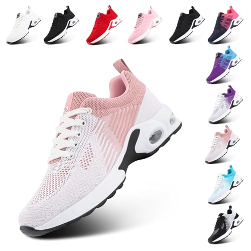 Hitmars Turnschuhe Damen Sportschuhe Sneaker Laufschuhe Tennisschuhe Fitnessschuhe Joggingschuhe Running-Schuhe Leichte Atmungsaktiv Rosa EU 38 von Hitmars