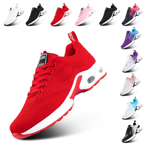 Hitmars Turnschuhe Damen Sportschuhe Sneaker Laufschuhe Tennisschuhe Fitnessschuhe Joggingschuhe Running-Schuhe Leichte Atmungsaktiv Rot-3 EU 41 von Hitmars